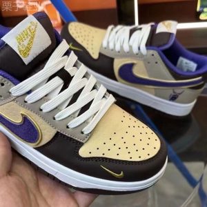 DUNK Demon Low-Top Brown Unisex AJ Couple Versatile Trendy Casual Skateboard Shoes with Air Cushion for Students